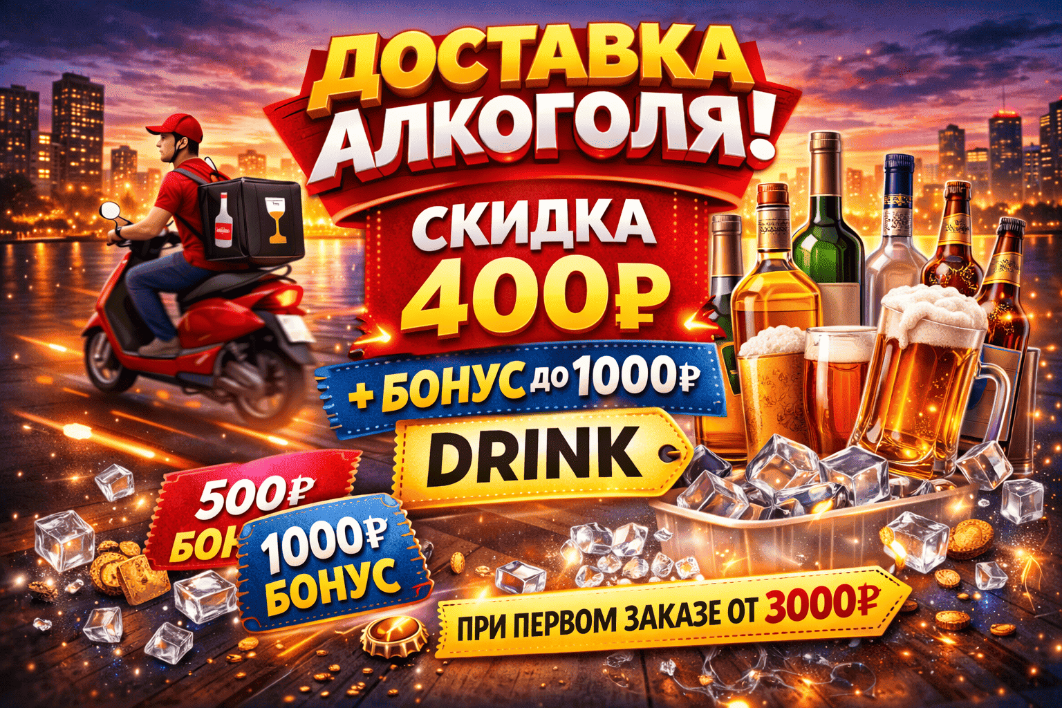 Спецпредложение на напитки и закуски в Сочи